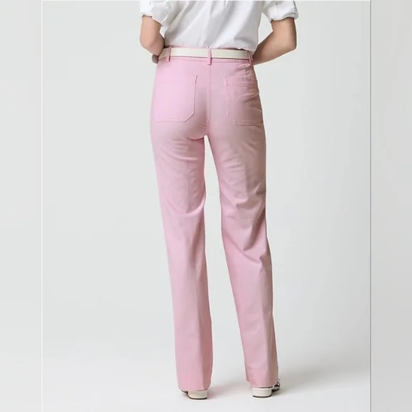 Nwt J. Crew Factory Lizzie High-rise Patch-pocket Wide-leg Pant Petite 29 Pink - Picture 2 of 6